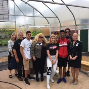President Kristi Mollis and Vice President Caroline King meet with Professor Newman and the McGarther High School students to review the AquaGrove system in Hollywood, Florida.