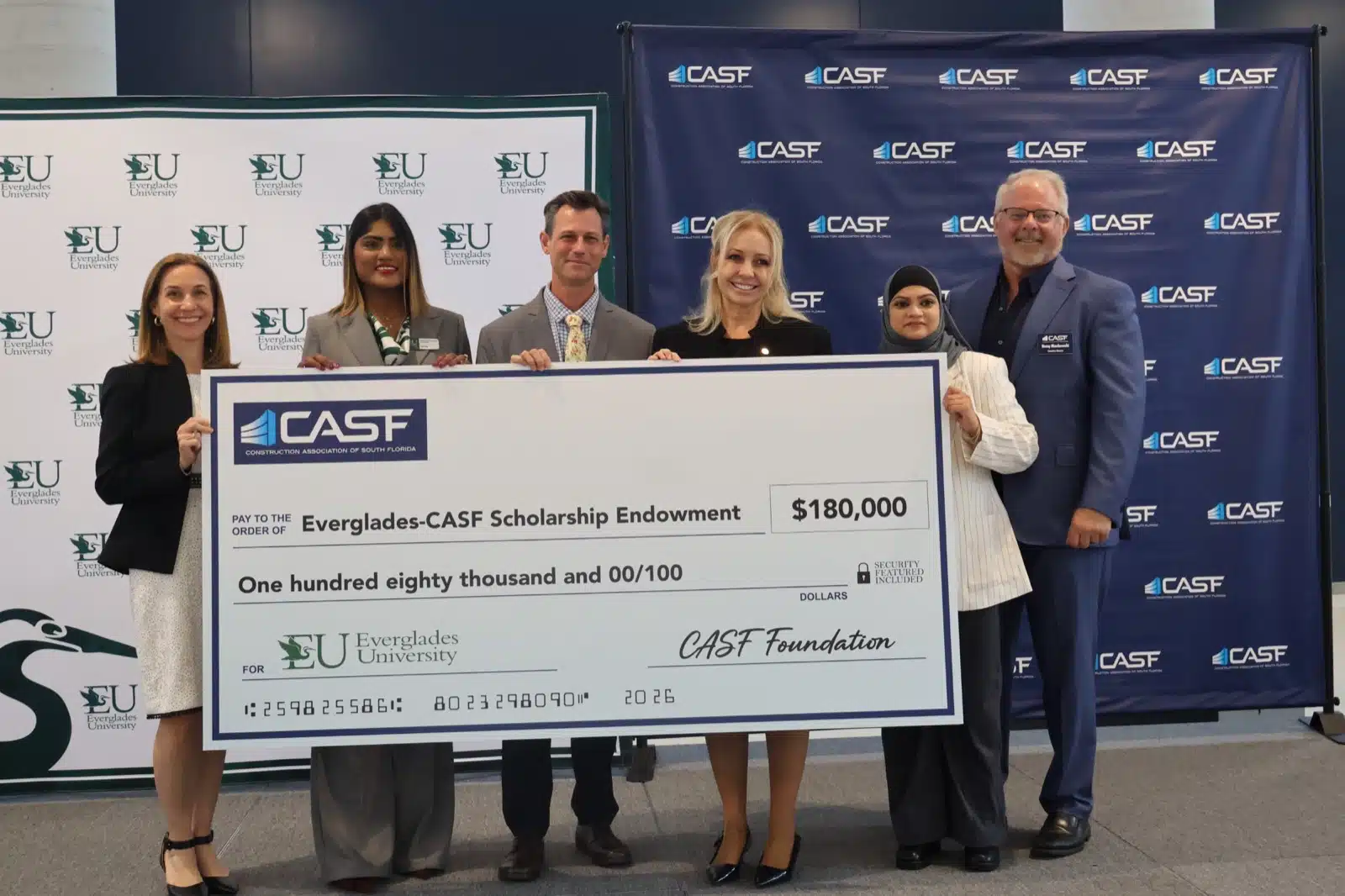 CASF Awards Additional $180,000 to the Everglades University Construction Scholarship Endowment